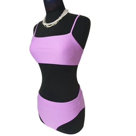 Women's Two Piece Swimsuit High Waisted Bandeau Top Bikini Set NWOT - Picture 2 of 8